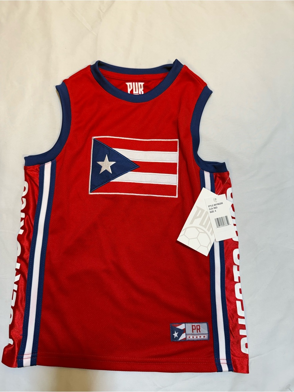 PUR Red Basketball Jersey with Navy & White Trim
